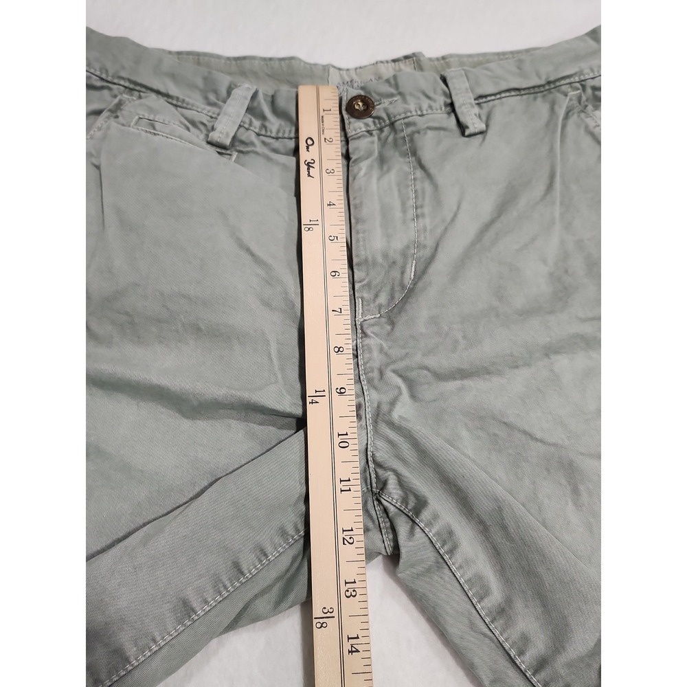 American Eagle Shorts Mens 34 Prep Fit Olive Green Chino Casual Flat Front - Picture 8 of 11